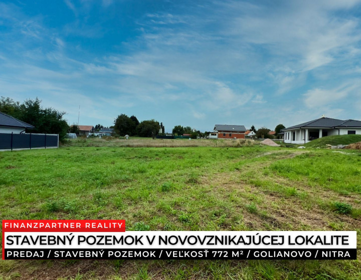 Stavebný pozemok 772 m², Golianovo, Nitra