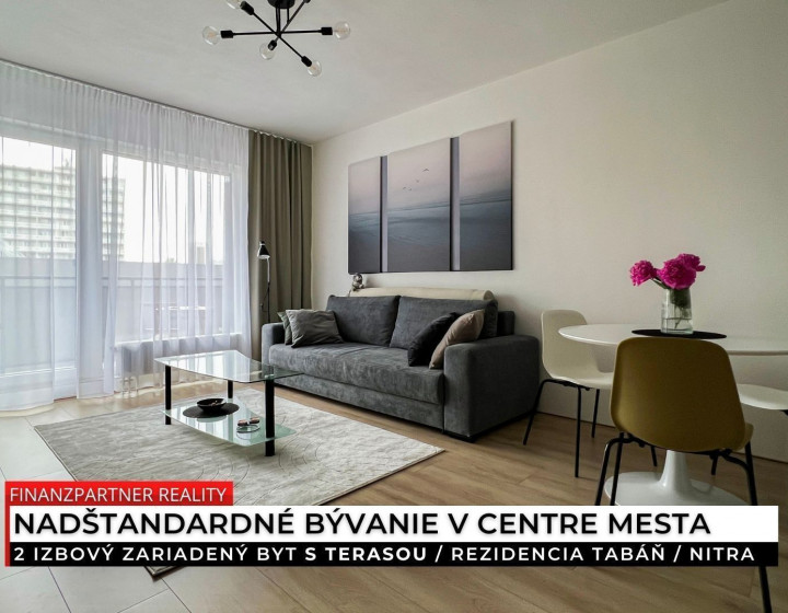 Prenájom - zariadený 2 izbový byt, Rezidencia Tabáň, Nitra