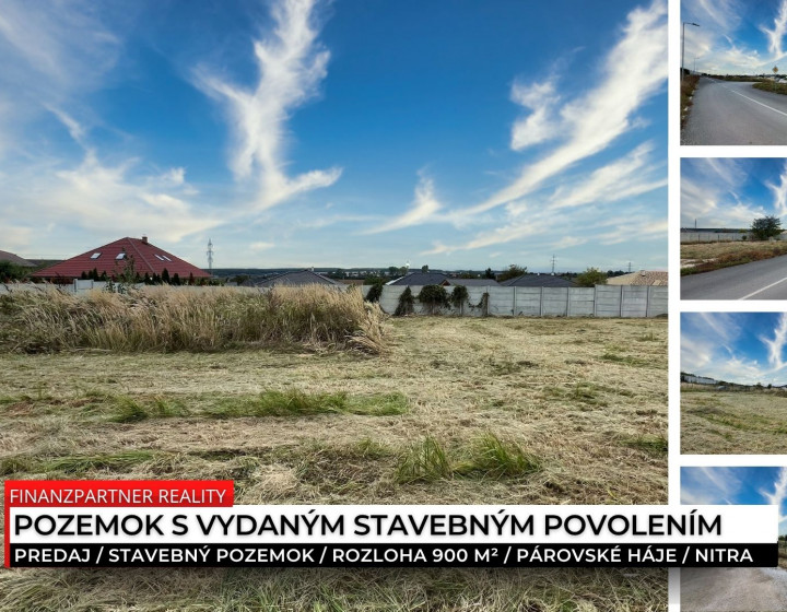 Stavebný pozemok 900 m², Párovské Háje, Nitra