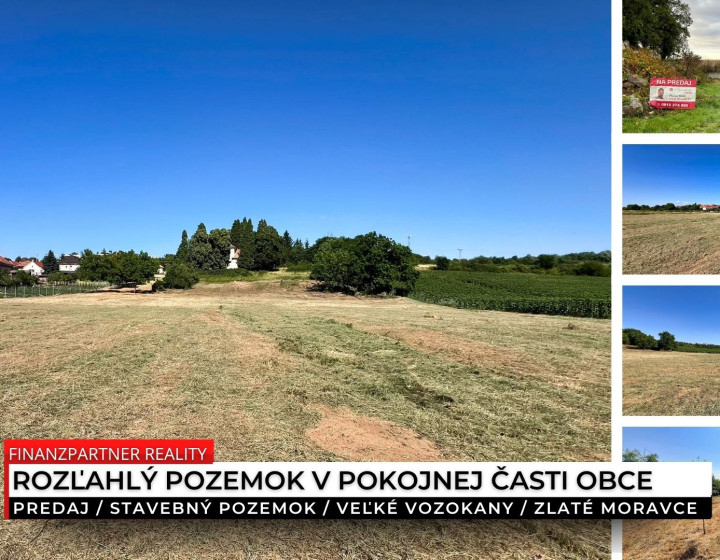 Stavebný pozemok 5285 m², Veľké Vozokany, Zlaté Moravce