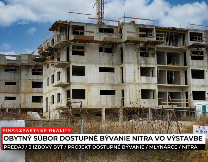 3 izbový byt 78,3 m² v novom projekte, Mlynárce, Nitra