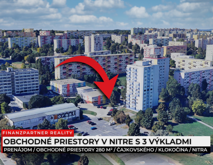 Prenájom - Obchodný priestor s 3 výkladmi 280 m², Nitra