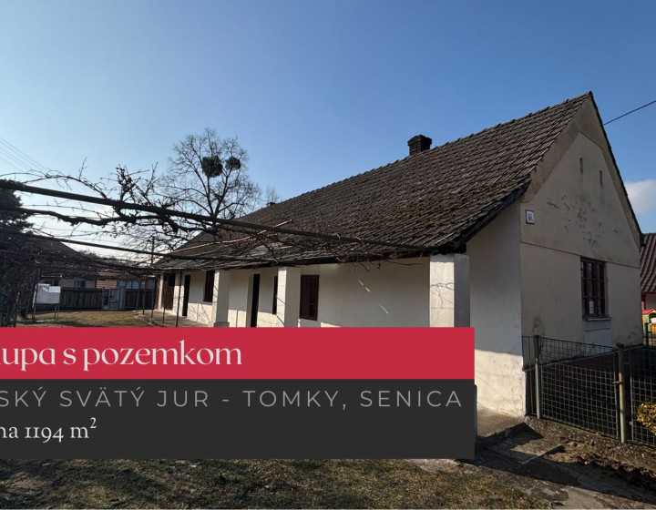Chalupa s pozemkom 1194 m², Borský Svätý Jur - Tomky, Senica