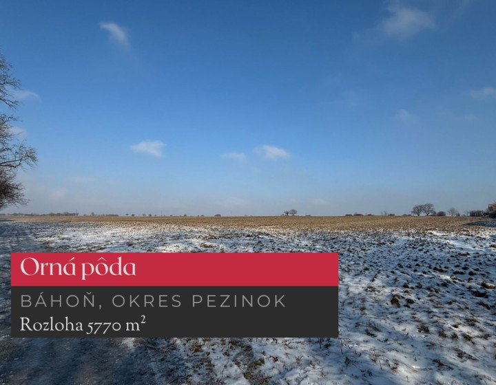 Orná pôda 5770 m² v obci Báhoň, okres Pezinok + 3D