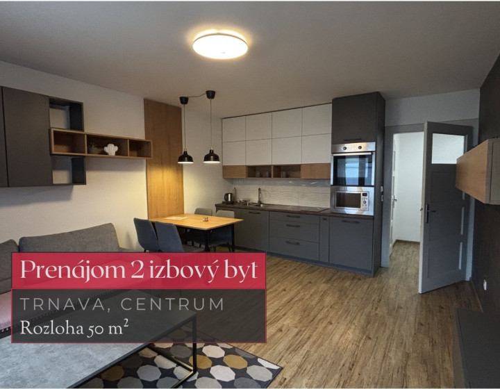 Prenájom 2 izbový zariadený byt 50 m² v centre, Trnava + 3D