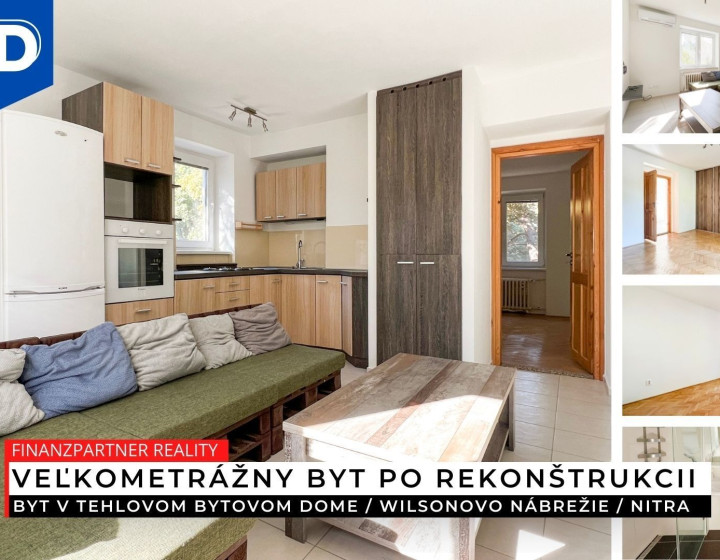 Veľký 2 izbový prerobený byt, Wilsonovo nábrežie, Nitra