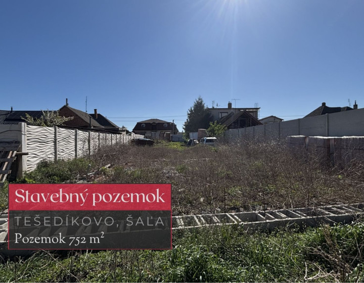 Stavebný pozemok 752 m² v obci Tešedíkovo, okres Šaľa + 3D