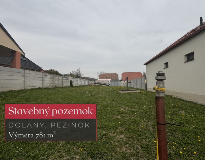 Stavebný pozemok 781 m² v obci Doľany, okres Pezinok + 3D
