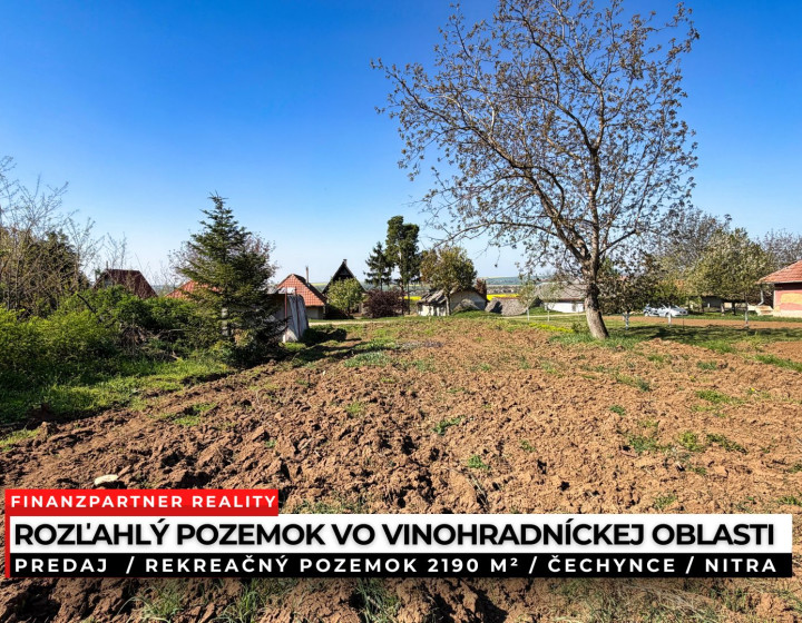 Záhrada 2190 m², Čechynce, Nitra