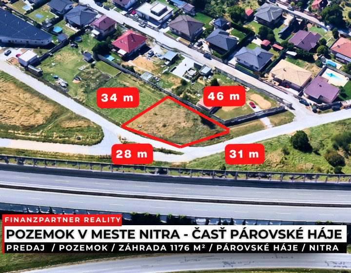 Pozemok, záhrada 1176 m², Párovské Háje, Nitra