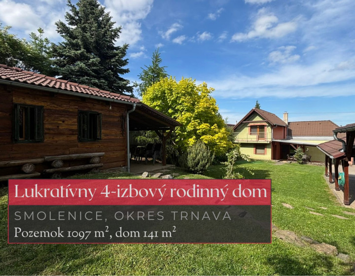 REZERVOVANÝ 4 izbový dom, 1097m² Smolenice, Trnava + 3D