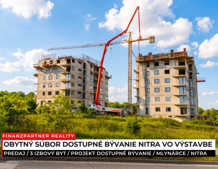 3 izbový byt 78,3 m² v novom projekte, Mlynárce, Nitra