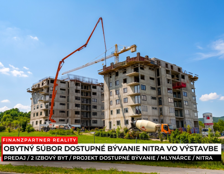 2 izbový byt 54 m² v novom projekte, Mlynárce, Nitra