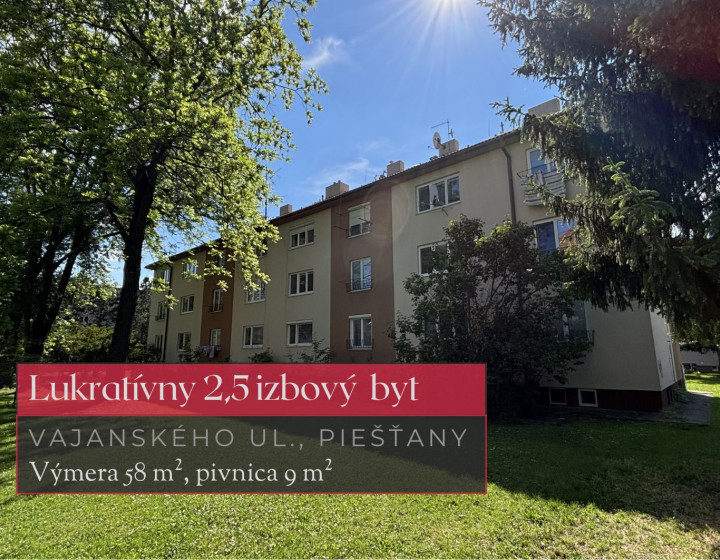 Lukratívny 2 izbový byt (+ polizba) 58 m², Piešťany + 3D
