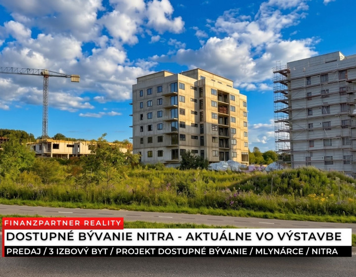3 izbový byt 78,3 m² v novom projekte, Mlynárce, Nitra