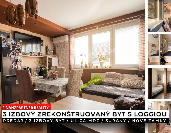 3 izbový zrekonštruovaný byt s loggiou, ulica MDŽ, Šurany