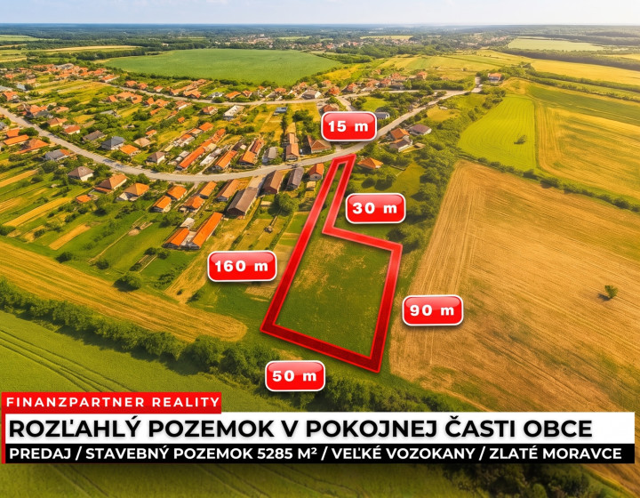 Pozemok pre rodinný dom 5285 m², Veľké Vozokany, Zl. Moravce