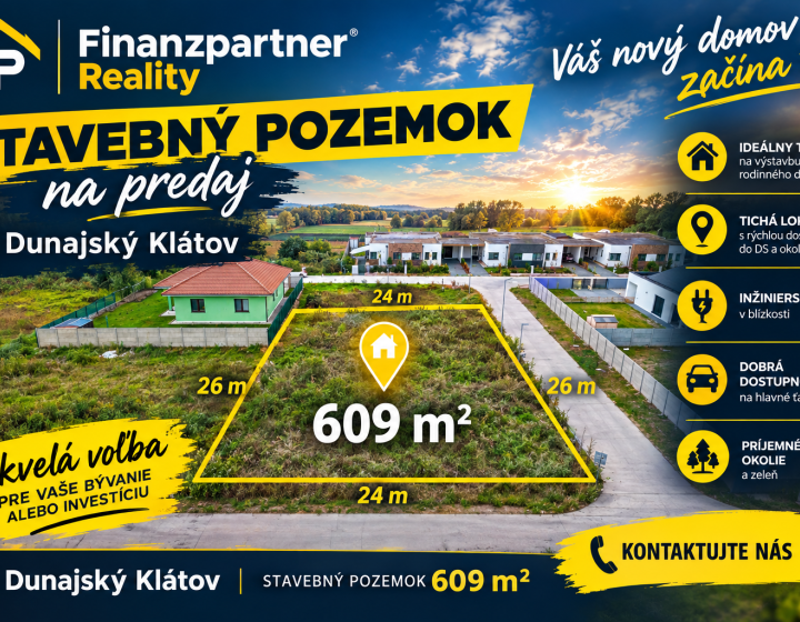 Na predaj stavebný pozemok 609 m2