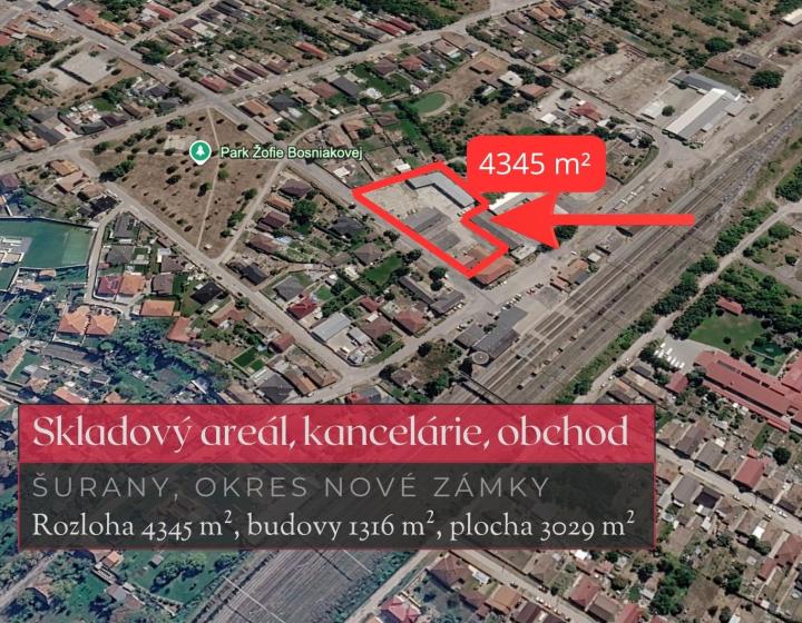 Sklad, výroba, pozemok, 4345 m², Šurany, okres Nové Zámky