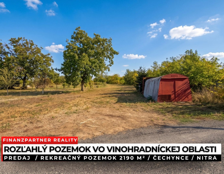 Záhrada 2190 m², Čechynce, Nitra
