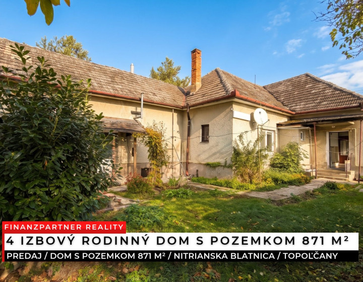 Rodinný dom, pozemok 871 m², Nitrianska Blatnica, Topoľčany