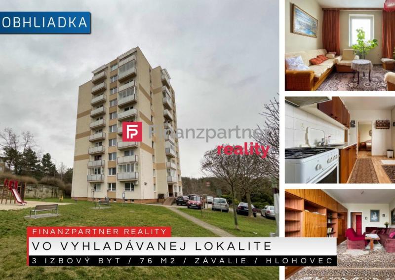 3 izbový byt, 76 m2, Závalie, Hlohovec + 3D