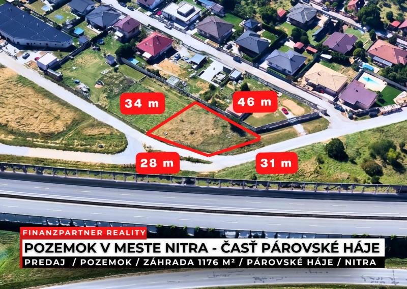 Pozemok, záhrada 1176 m², Párovské Háje, Nitra
