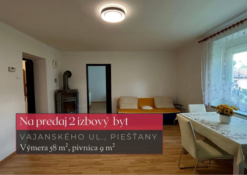 Na predaj 2 izbový byt 58 m² v meste Piešťany + 3D